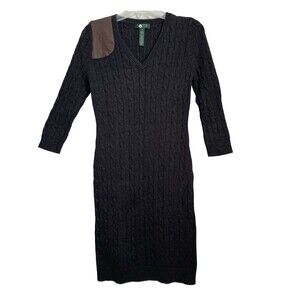 Polo Ralph Lauren Women’s Sweater Dress Cable Knit Cashmere Cotton Blend‎ Small